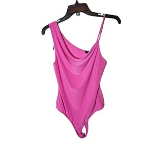 21 Saints Hot Pink One-Shoulder Body Suit Women's Size Medium NWT